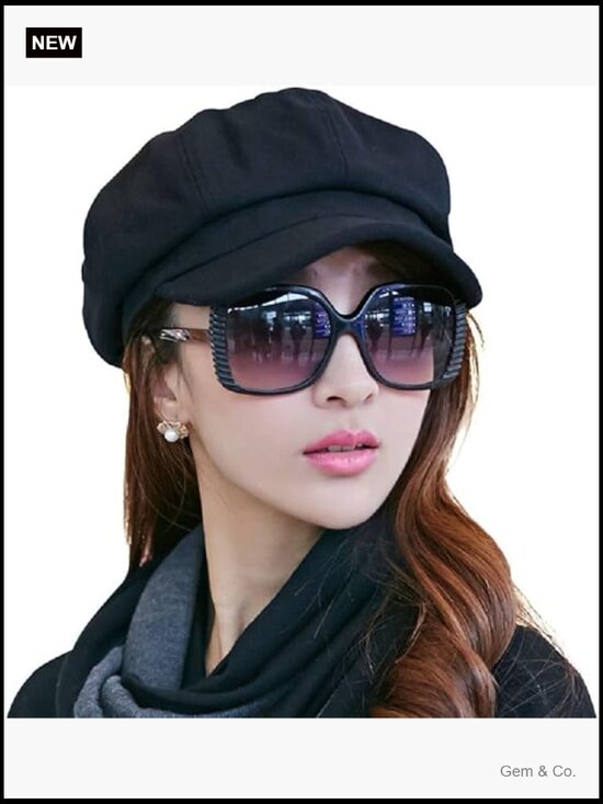 Wool Blend Newsboy Hat Adjustable Vintage Cabbie Cap Winter main image 7